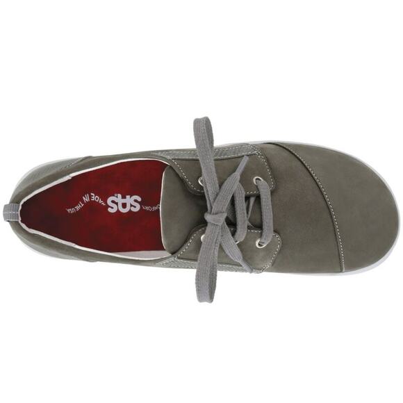 SAS 'Marnie' Women's 8.5N Lace Up Comfort Sneaker Gray Leather Walking Shoe - Picture 1 of 7